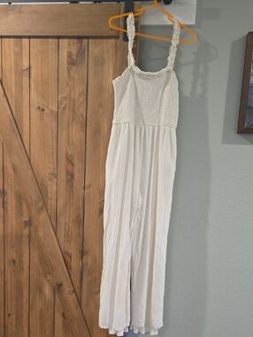 Jessica Simpson Cream Smocked Top with Braided Detail